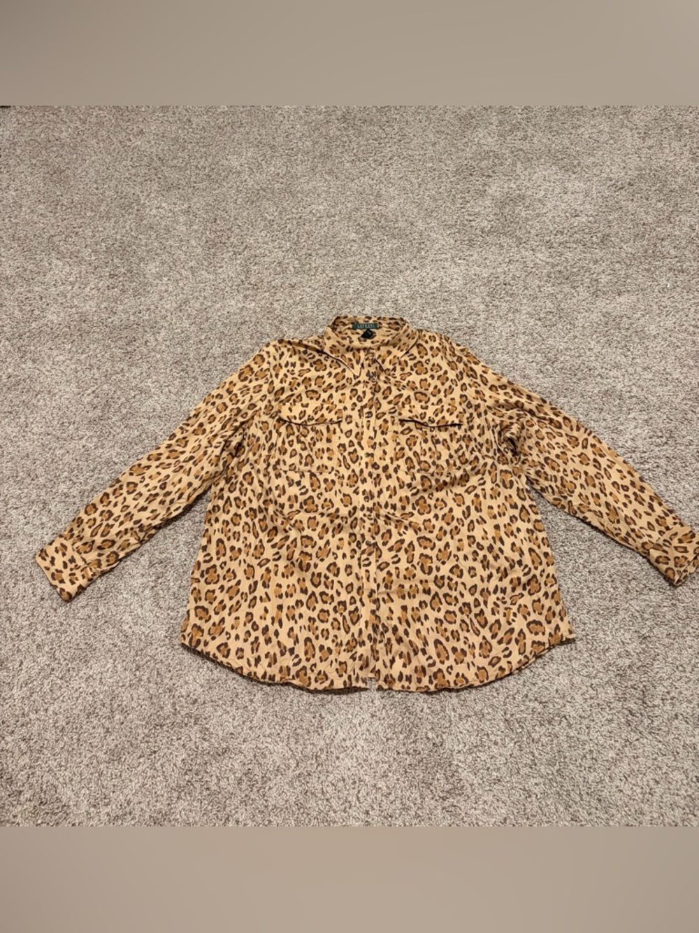 Ralph Lauren Leopard Print Utility Shirt Jacket - Tan & Black